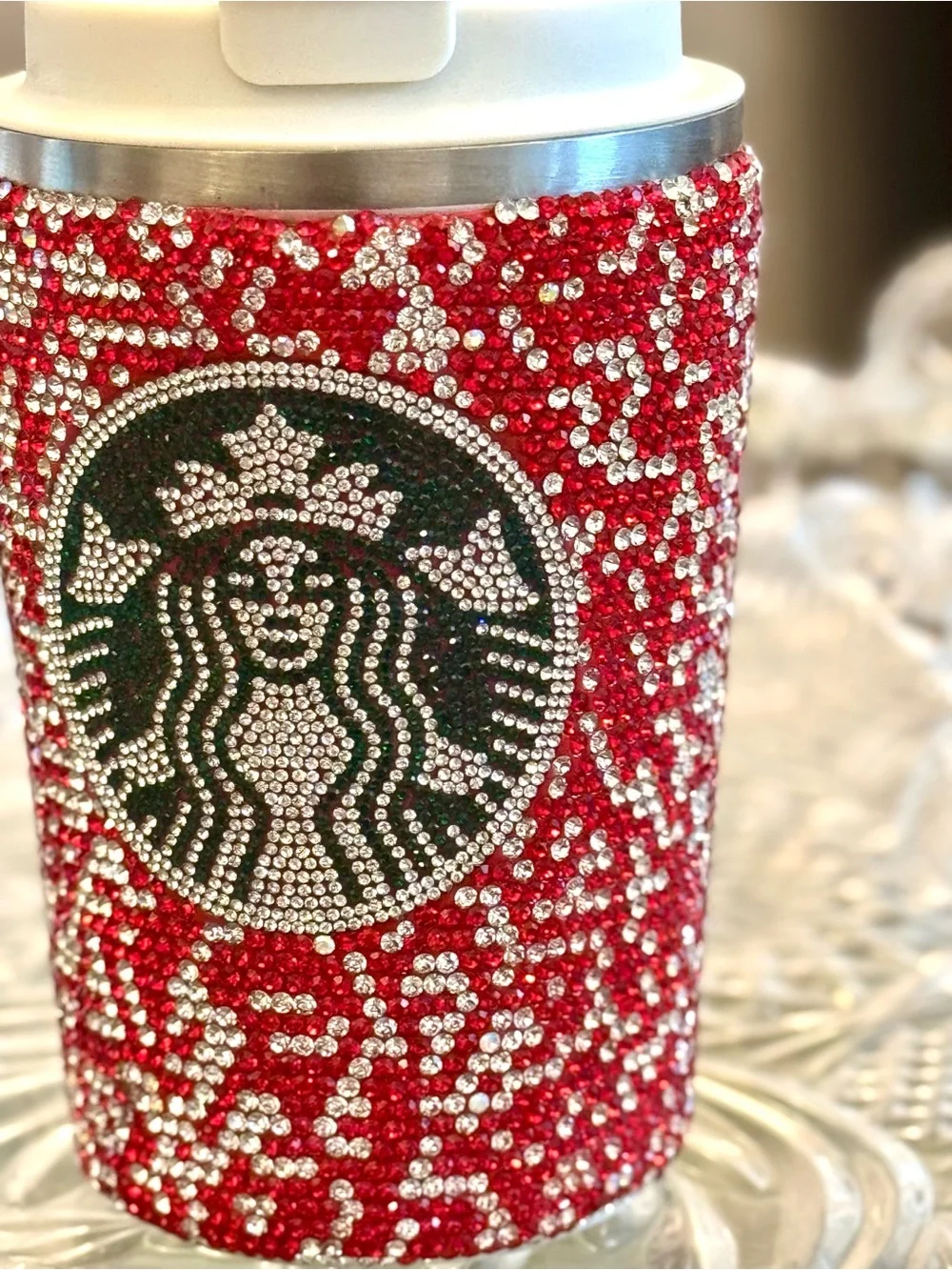 Ideal Gift !Rhinestone Crystal Embellished Temperature Check Tumblr in Beaute